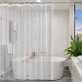 Yisure Shower Curtain Transparent Waterproof PEVA Transparent Clear 200 x 240 cm