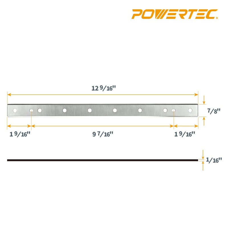POWERTEC 12-1/2 Inch Planer Blades for DeWalt DW734 Planer, Replacement
