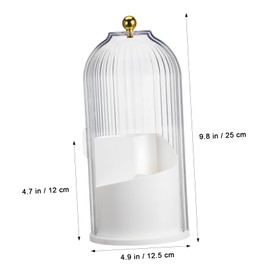 Beavorty Makeup Brush Holder for Vanity Rotating Makeup Brush Organizer Storage Box with Lid Minimalist Design