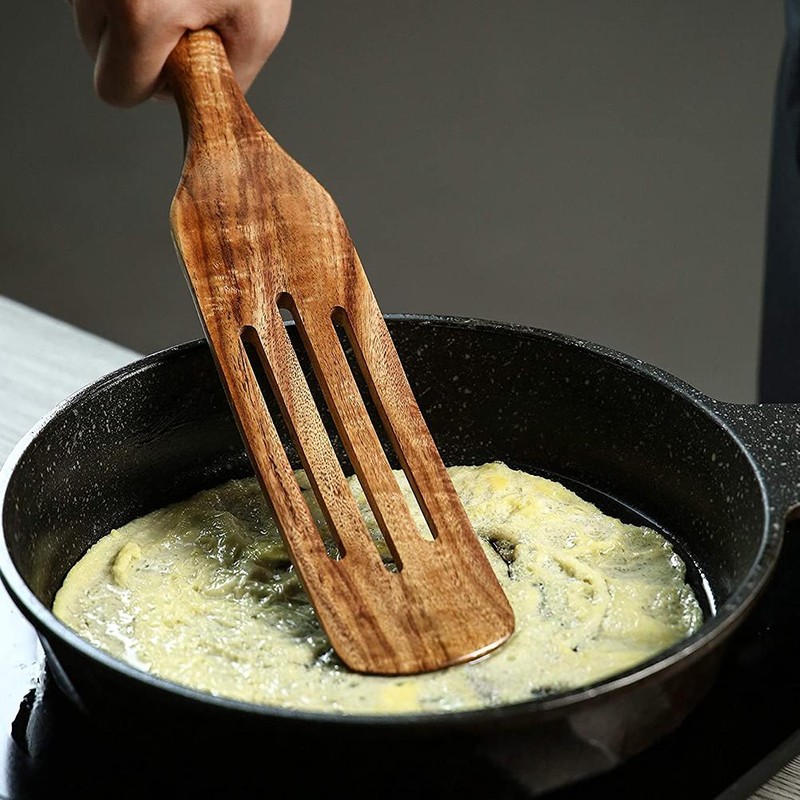 Natural Teak Wood Cookware Set Kitchen Cooking Tools Multifunctional Durable