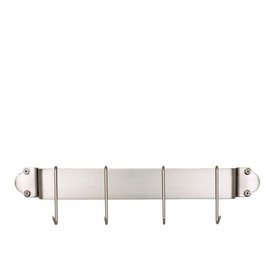 Old Dutch 18" Bar Rack with 4 Hooks, Satin Nickel