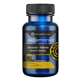 Akkermansia Muciniphila + Polifenoles 400mg - Resveratrol y Quercetina - Probiótico para Salud Intestinal y Metabólica 60 Cápsulas - HealthAddiction