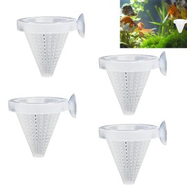 WADY 4 Comederos para Peces En Forma de Embudo para Gusanos, Comedero de Acuario Duradero de 2.6x2.7 Pulgadas con Ventosa, Accesorios para Peceras Y Acuarios Comedero para Acuario Accesorios