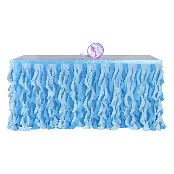 sillervan 6FT Curly Willow Table Skirt,Tulle Table Skirts with Double