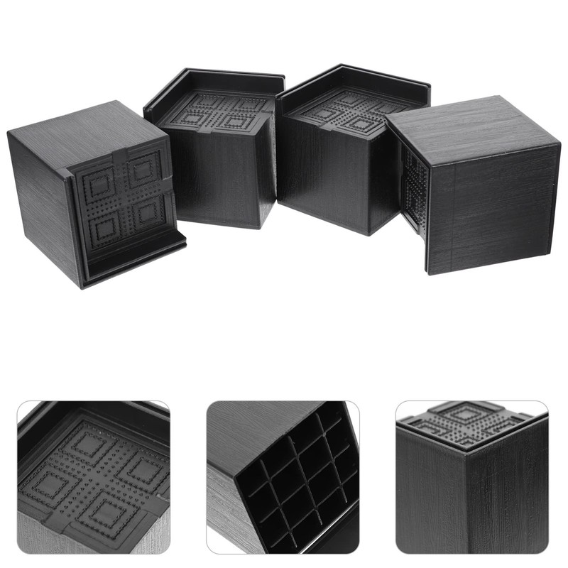 DOITOOL 4Pcs Square Rubber Furniture Risers - 3 Inch Height