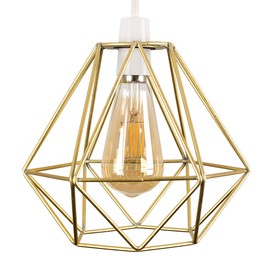 MiniSun Retro Style Gold Metal Basket Cage Ceiling Pendant Light Shade