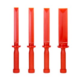 QWORK Plastic Chisel Scraper Set, 3/4", 7/8", 1", 1-1/2" Chemical Resistant Scraper Tool, No-marring Plastic Razor Scraper Remover Tool, Plastic Chisel Set for Removes Debris, Adhesives, Film, Paint