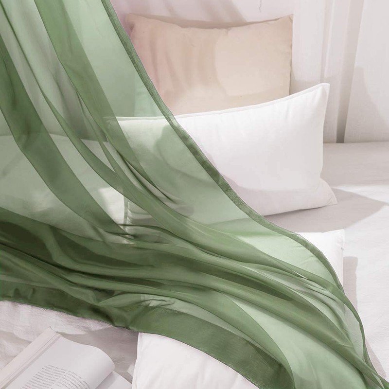 MIULEE Sheer Window Scarf Valance Extra Long Topper Spring Elegant