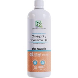 KEMED  Omega 3 Y Coenzima Q10  Con Minerales Traza y Extracto de Hoja de Olivo  Nanotecnologa Liposomal  Suplemento de Fcil Absorcin 480 Ml  Nano...  