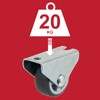 SPARES2GO Universal Castor Trolley Wheels Fixed Plate Fixing 1'' Mini