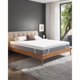 Avenco Gel Memory Foam Mattress Topper 2 Inch Twin Size Bed Topper with Removable Cover for College Dorm, Plush Feeling, CertiPUR-US Certified, White (T4FM05)