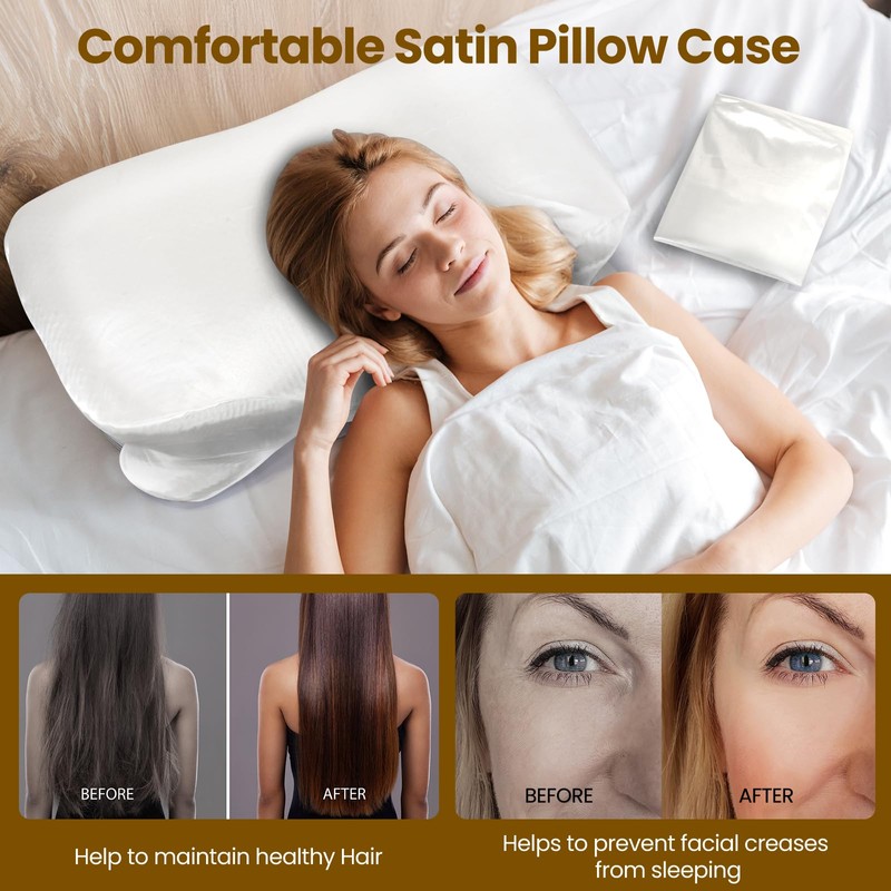 Thickened Satin Pillowcase for Zelimun Cervical Pillow, Contour Pillowcase, Smooth