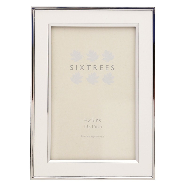 Sixtrees 2-103-46 Abbey White Polished Silver photo frame with lacquered