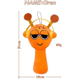 Oneroomone Sprunki Toy Figure Set, Game Character Plush, Soft Sprunki Plush Toy, Sprunki Plush for Adults, Sprunki Cuddly Toy for Children, Super Soft Collectable Plush Toy (Orange)