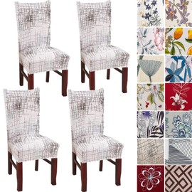 JMYDecor Dining Room Chair Covers Set of 4, Stretch Parsons Chair Slipcovers Removable Washable Kitchen Chair Protector Cover for Dining Room, Hotel, Ceremony