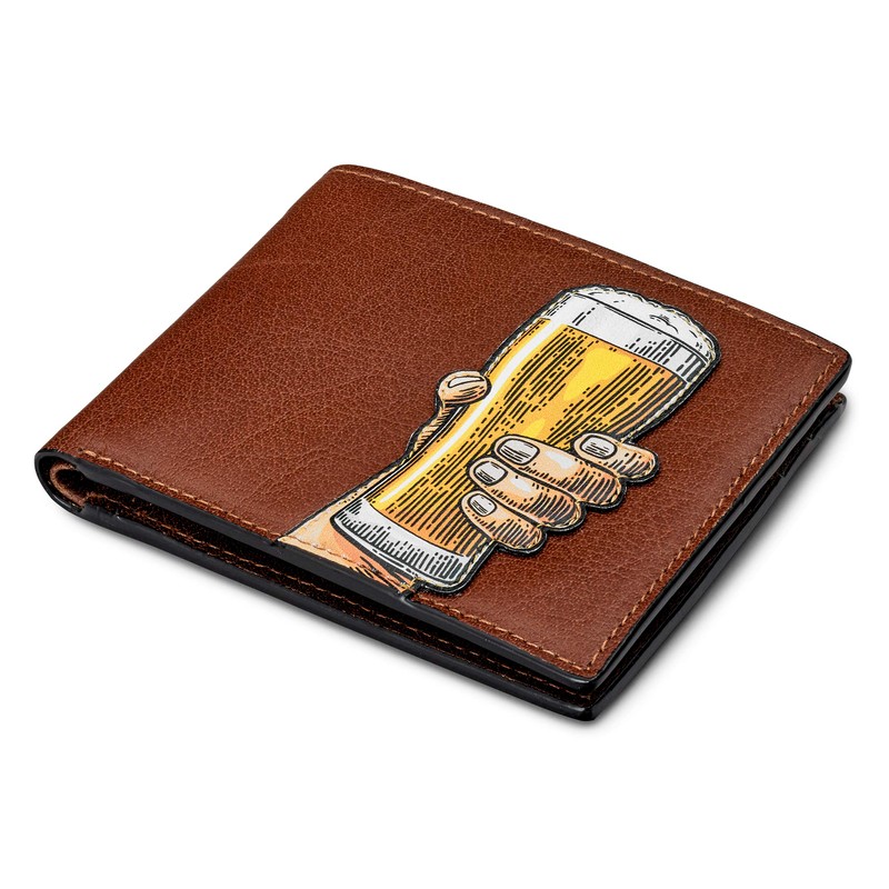 Yoshi Cheers Men's Leather Wallet, Genuine Brown Leather Wallet, RFID