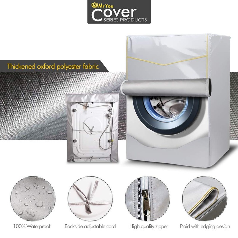 Mr.You Waterproof Washing Machine/Dryer Cover for Front Loader Silver Thickened