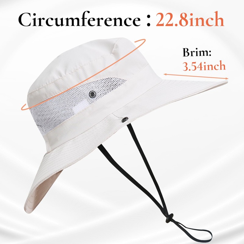 NPJY Ponytail Sun Hats for Women Men 3” Wide Brim