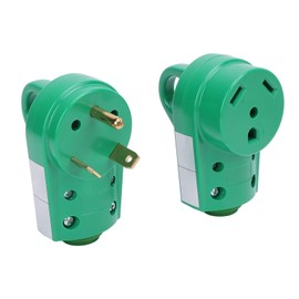 30A RV Plug Male and Female Plug Set for 10AWG Cable, TT-30P TT-30R 30A Heavy Duty RV Male and Female Receptacle Plug, Electrical 30 Amp Plug for RV, Camper, Caravan, Green