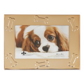 Gold Metal Picture Frame - Dog Bone Design - 4x6