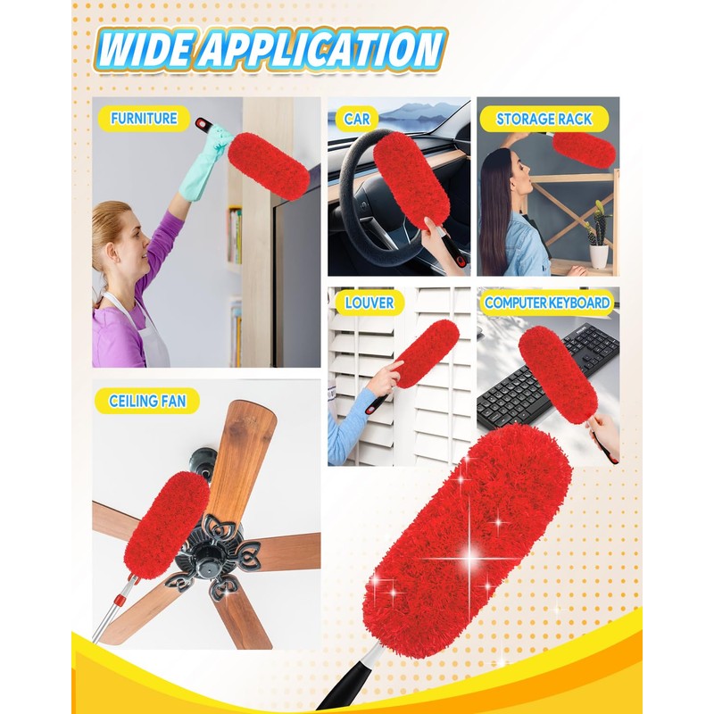 KEEPOW Reusable Microfiber Duster Refills Compatible with OXO Duster, Washable