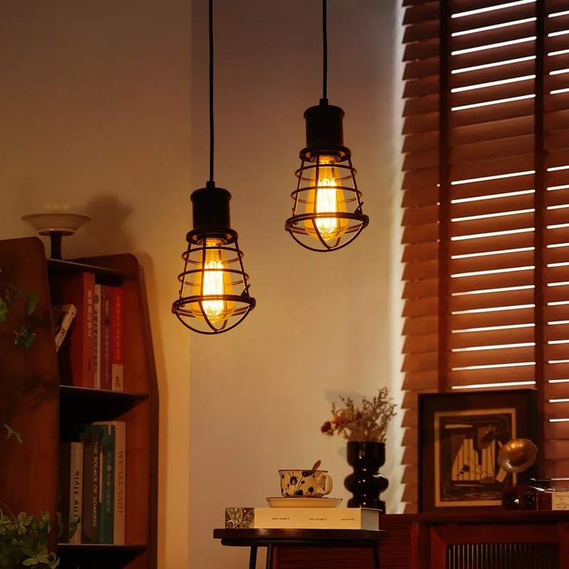 Cerdeco Retro Cage Shade Pendant Light Exotic Vintage Industrial Interior