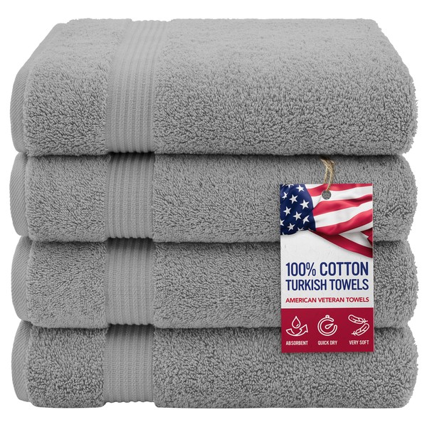 American Veteran Towel, 100% Cotton Turkish Bath Towels for Bathroom