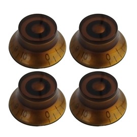 FLEOR 4pcs LP Guitar Knobs Amber Top Hat Style Speed Control Knobs Compatible with LP Style Electric Guitar
