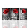 DuoBaorom Rose Zen Wall Art Red Canvas Bathroom Decor Black