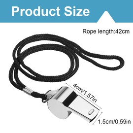 VAEIORP 4 Pcs Whistle Stainless Steel Sports Whistles Max 120 dB Loud Clear Referee Whistle with Lanyard Whistle Ideal for Trainer Referee