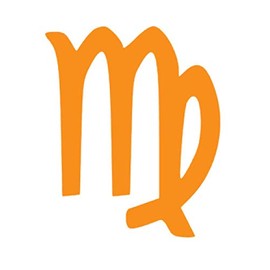 Virgo Zodiac Horoscope Vinyl Sticker Decals (Pack of 2) for Car Bumper Window Laptop Tablet Phone (4" x 3.3", Orange)