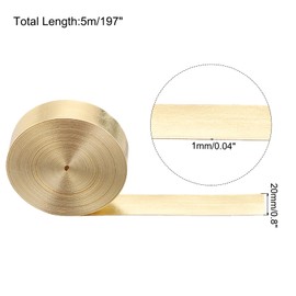 sourcing map Leather Strips 20mm Wide 5m Long Metallic Leather Strip Flat Leather Belt Cord Soft Faux leather straps for crafts diy Sewing Traction Ropes,Golden