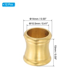 PATIKIL Lamp Solid Brass Neck, 12 Pcs Turned Brass Spindle Slips Lamp Finial Pipe Light Fixture for 1/8 IP or M10 Lamp Rod Light Repair Decoration, 14x15mm
