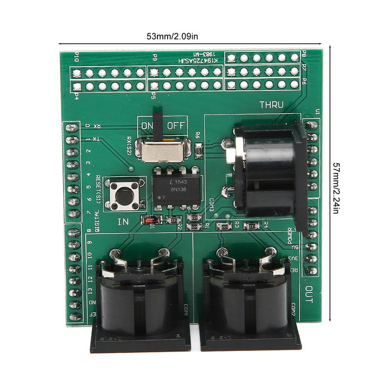 MIDI Adapter Board Serial to MIDI Module 24Pin RUN PGM