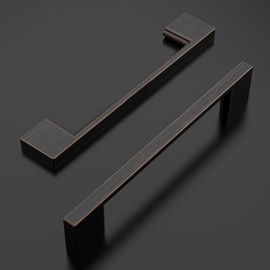 Amerdeco 10 Pack Oil Rubbed Bronze Cabinet Pulls 5 Inch(128MM) Hole Centers Kitchen Cabinet Handles Cabinet Hardware Kitchen Handles for Cabinets Cupboard Handles Drawer Pulls ZH0060