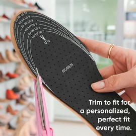 HANDARTE Leather Anti Odor Insoles | Cuttable Odor Eaters Insoles Women | Shoe Deodorizer Thin Insert - Odor Eliminator for Shoes - 100% Natural Goatskin & Anti Sweat - Suitable for No-Socks (Small)