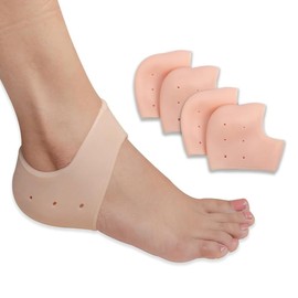 Wonder Care 3 Paar Fersenkissen aus Silikon, atmungsaktiv gegen Fersensporn, Fersenschutz Fersenkissen zur Linderung von Fersenschmerzen,Gelsocken zum Schutz trockener und rissiger Fersen, Anti-Rutsch