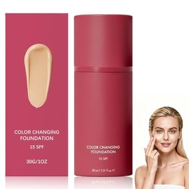 Base de Maquillaje, Full Coverage Changing Foundation SPF 15  Hidratacin de Larga Duracin, Protector Solar para Todo Tipo de Piel, Viajes y Retoques  