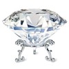 SALUDABLE Crystal Diamond Paperweight Jewelry Clear Figurine with Base (80mm)