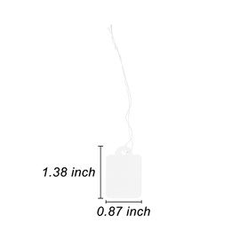 Pack of 200 White Price Tags 3.5 x 2.2 cm Price Labels Display Tags with String Marking Laced Labels Writable Labels Display Label for Product Jewellery Clothing Tags