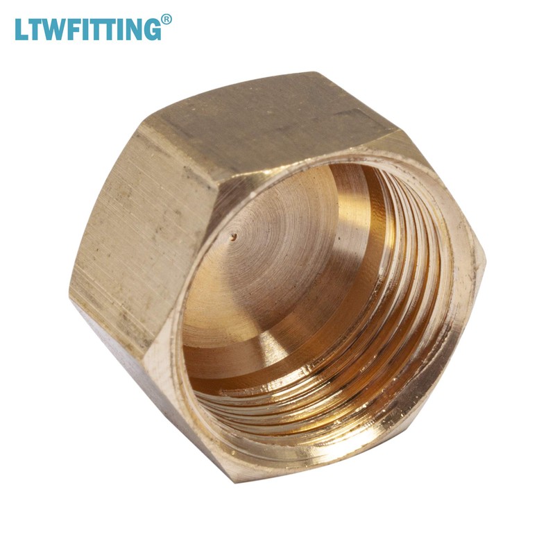 LTWFITTING 5/16-Inch Brass Compression Cap Stop Valve Cap,Brass Compression Fitting(Pack