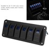 6 Gang Rocker Switch Panel Overcurrent Protection LED Blue Backlit