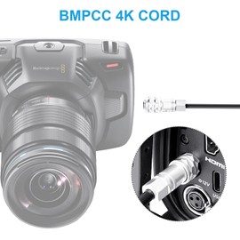 Fomito Type-C to BMPCC 4K Power Cable, PD2.0/PD3.0 Fast Charging, Fiber Braided, Charging Indicator, 10,000+ Bend Tested