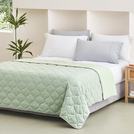 Cozy Bliss Cooling Dual-Sided Blanket for Hot Sleepers, Q-Max>0.43 Lightweight Soft Breathable All Seasons Double Side Cooling Throw for Night Sweats (Sage Green, 80"x90")