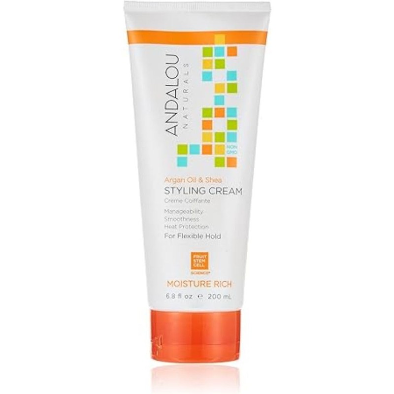 Andalou Naturals Styling Cream Ounces, Argan Oil & Shea, 6.8