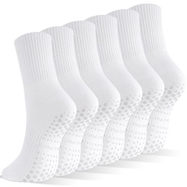 Utensilsto Pilates Socks Non-Slip Stopper Socks Women's Yoga Socks Non-Slip Socks Reformer Pilates Socks Grip Socks for Pilates Barre Ballet Dance Trampoline 36-40, White
