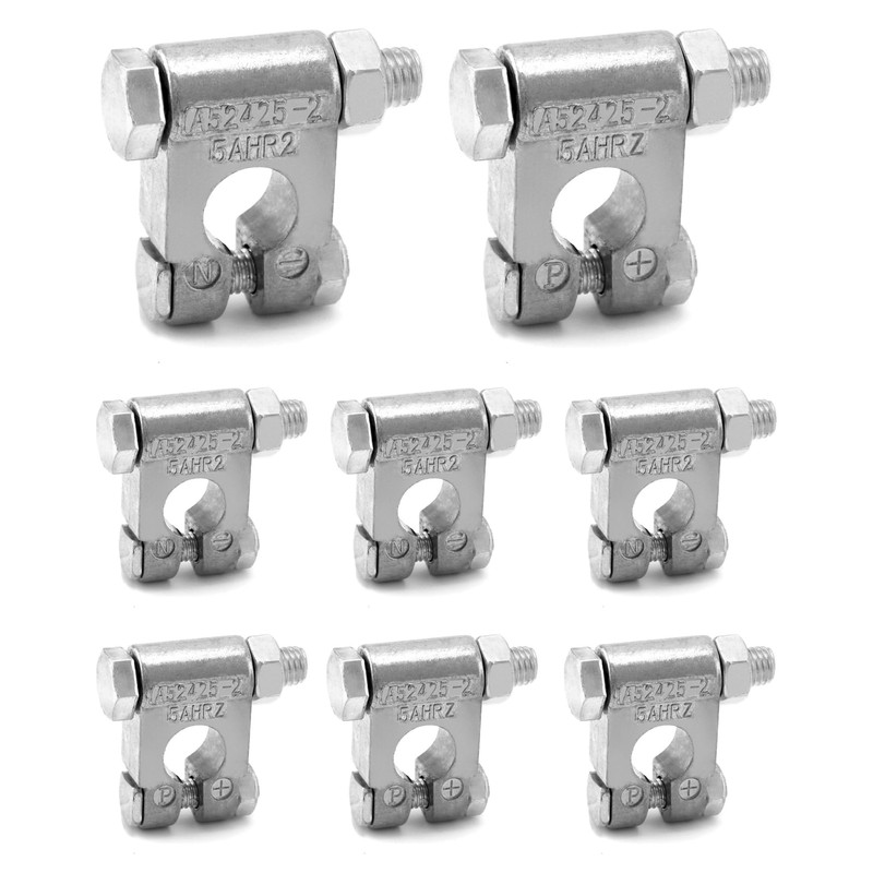 QWORK Military Spec Battery Terminals, 4 Pairs Negative and Positive