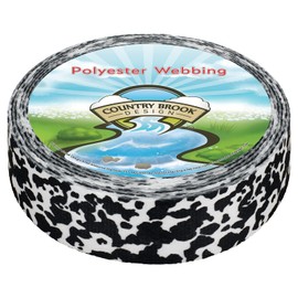 Country Brook Design - Dairy Cow Polyester Webbing (1 1/2 Inch, 50 Yards)