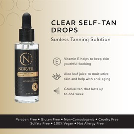Norvell Clear Self-Tanning Drops, 1 fl oz – Customize Your Glow by Mixing These Bronzing Drops with Your Favorite Facial or Body Moisturizer – Easy to Use Clear Self-Tanner with No Color Transfer