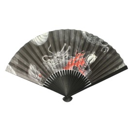 Hand Fan Dragon Men's For Men Black Approximately/23 cm